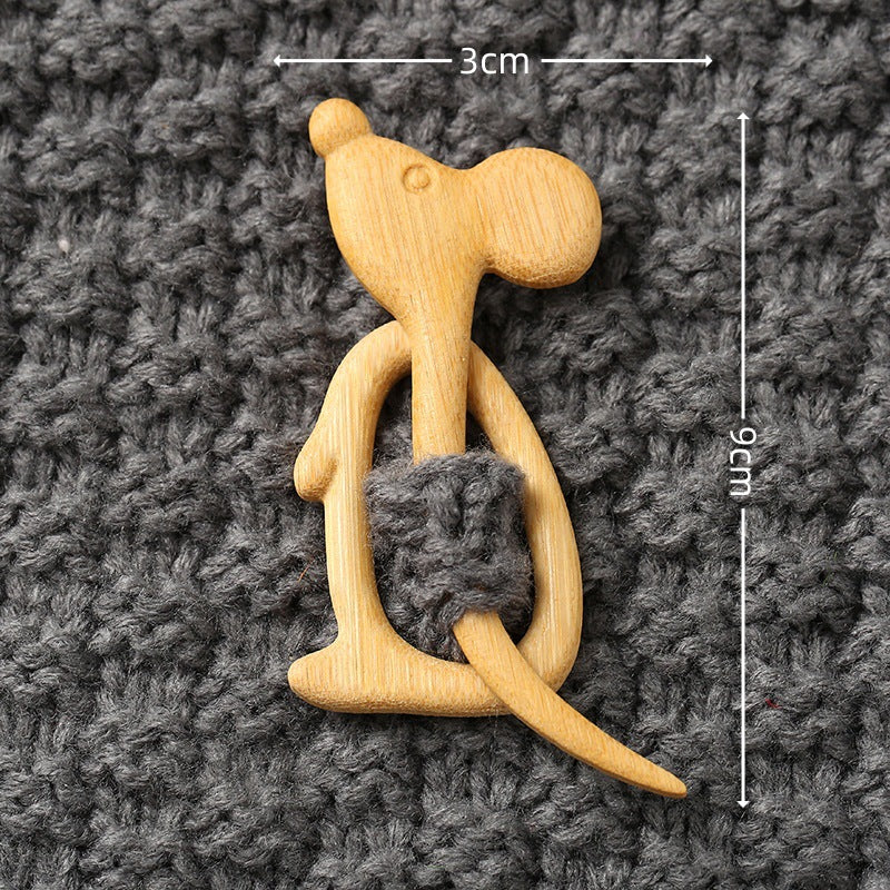 3 artículos 25 euro🎁Broche de madera con forma de animal para regalar