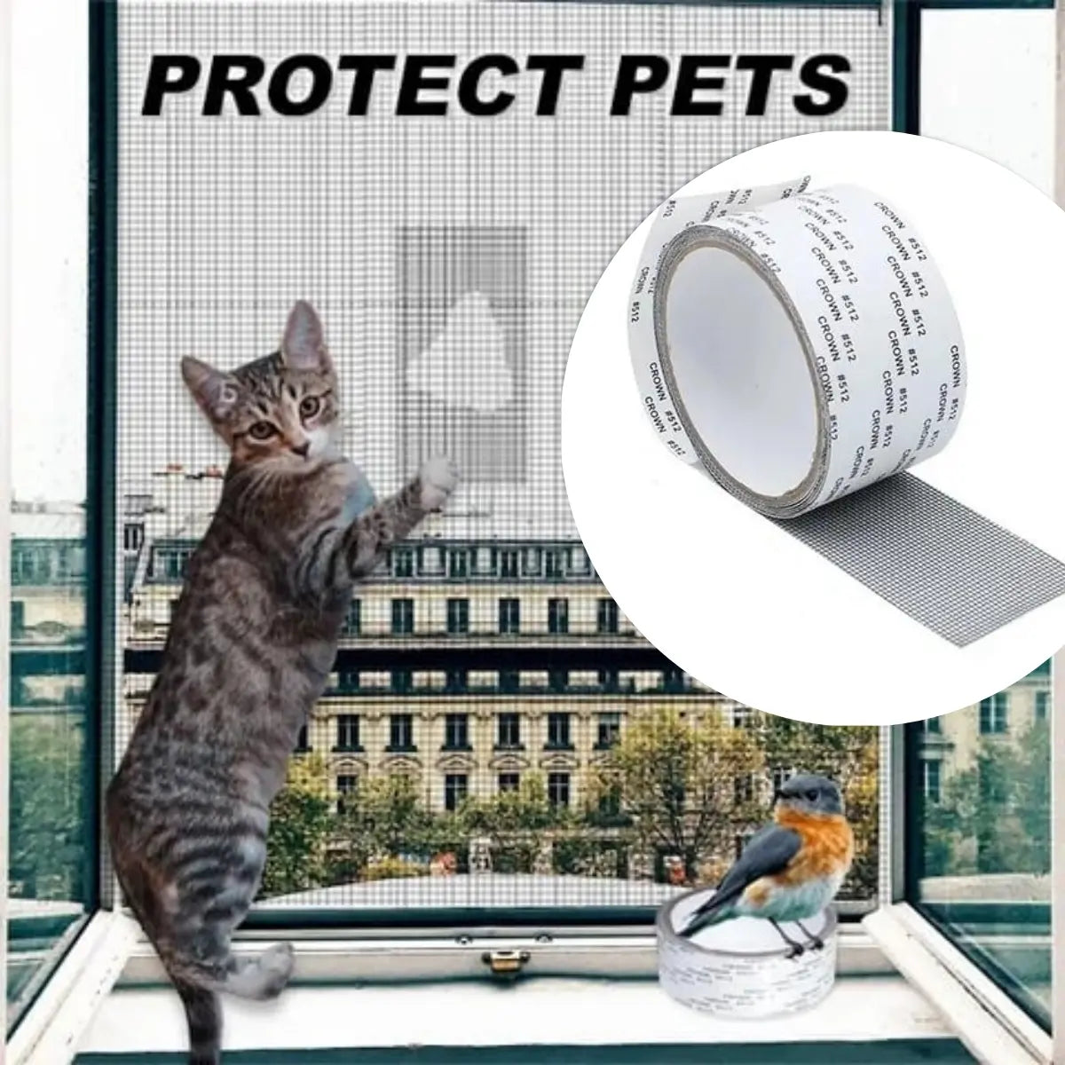 🛠️【5 piezas】✨ Cinta Reparadora para Mosquitera Invisible y Resistente al Agua