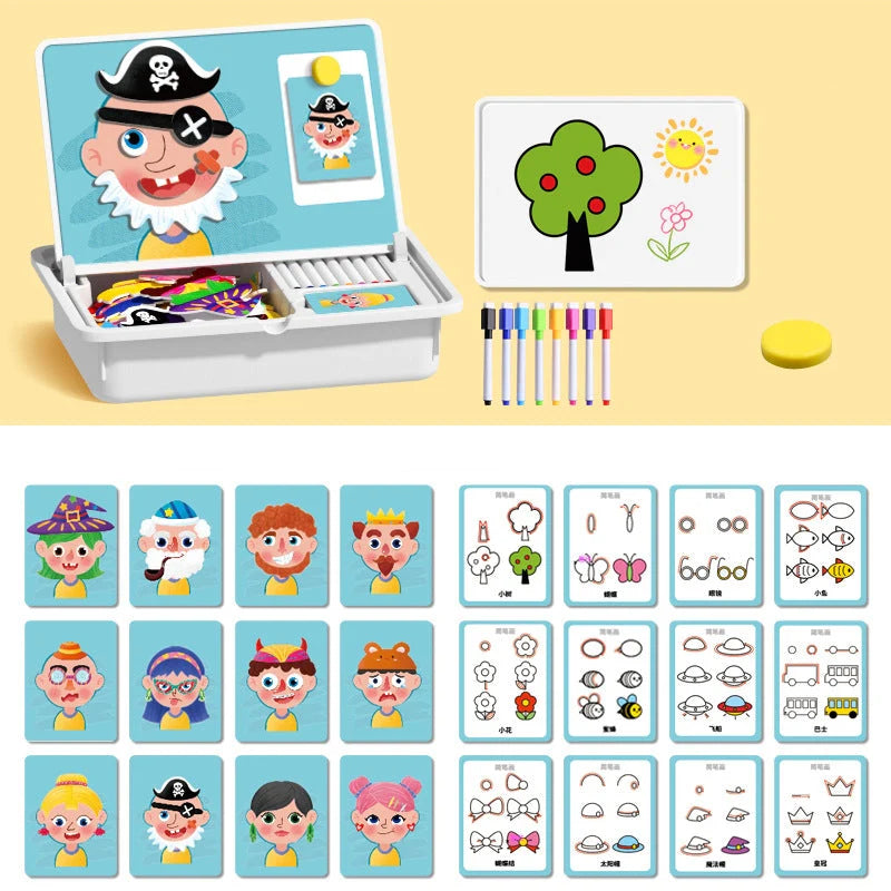 🧒🧩Rompecabezas magnéticos, juguete de viaje, de doble cara, para niños, preescolares, educativos, para aprender