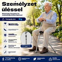 ✨2 az 1-ben összecsukható sétabot székkel, a mankók leesésgátlóak, összecsukhatóak és hordozhatóak✅