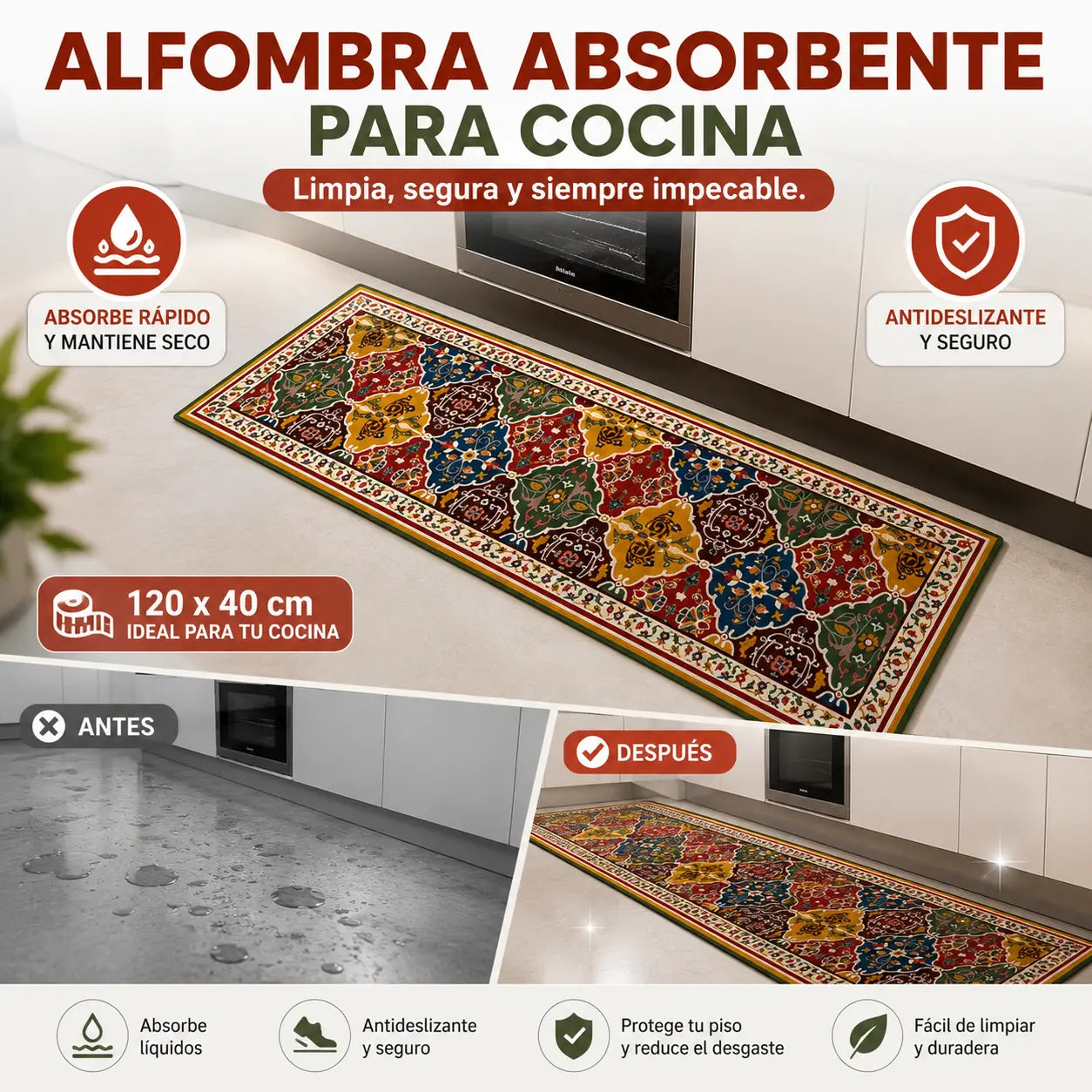 ¡Compra 1 y Llévate 1 Gratis! 🔥40*60+40*120cm🔥Alfombrilla Súper Absorbente Antideslizante — ¡Suelo Seco en Segundos!
