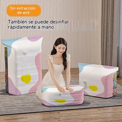 30%OFF【Juego de 5 piezas】 Bolsa de almacenamiento al vacío grande y compresible: no requiere bomba, es a prueba de fugas e ideal para ahorrar espacio en maletas y en casa