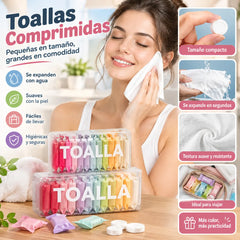 【2 cajas, 28 piezas】Toallas comprimidas desechables, toallas faciales de viaje portátiles, toallas de baño gruesas húmedas y secas, accesorios de viaje