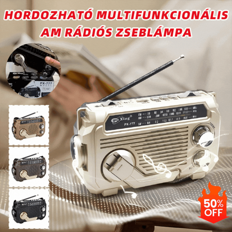 🏕️Hordozható multifunkcionális AM rádiós zseblámpa