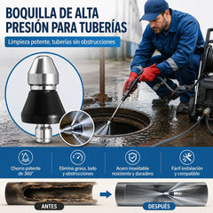 👍【Compra 1 y llévate 1 gratis】🧰Potente boquilla de alta presión, desatascador de tuberías