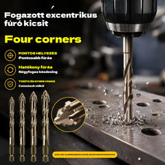 🛠🛠【6 db-os】【4+5+6+8+10+12 mm】Nagy szilárdságú 6 élű excentrikus fúrófej készlet