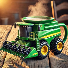 ☕Taza de café retro con forma de tractor agrícola