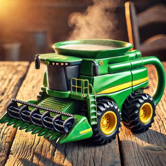 ☕Taza de café retro con forma de tractor agrícola