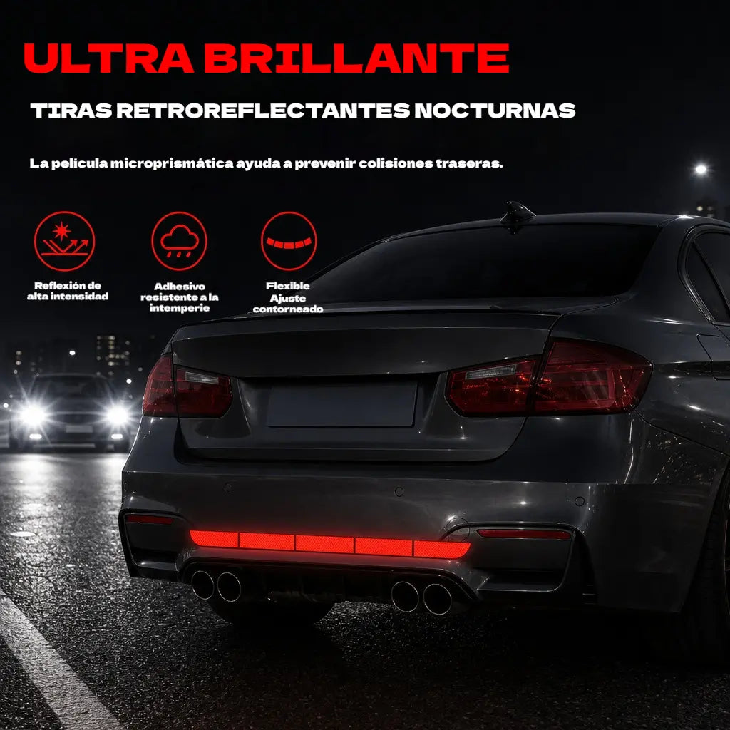 ✨🚗 ¡Llaman la atención al instante! Tiras protectoras reflectantes de alto brillo para parachoques.