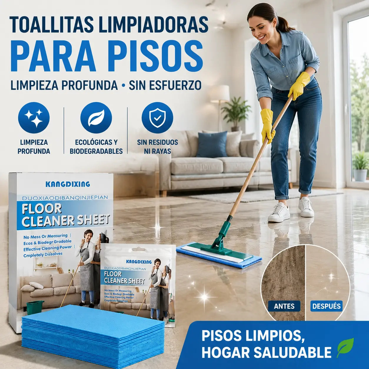 🧹✨ 【4 paquetes-240 tabletas】Pastillas de limpieza multiusos antibacterianas y desodorantes | Aptas para suelos de madera, laminados, azulejos y paredes de caravanas
