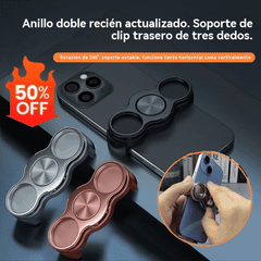 🔥Compre 1 y obtenga 1 gratis（2 piezas）🔥El anillo de clip trasero de tres dedos gira y pliega el soporte del teléfono