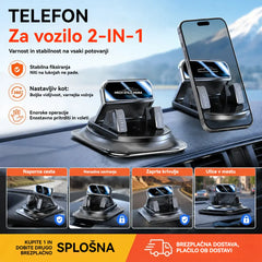 🔥【50 % POPUSTA】🚗 Varno in pametno: Vrhunsko držalo za telefon v avtomobilu 2 v 1! 🚗
