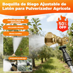 💦 Boquilla de Riego Ajustable de Latón · Pulverización Precisa