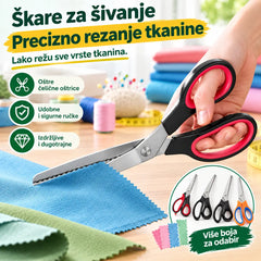 Profesionalne nazubljene škare za šivanje, rukotvorine i svakodnevne DIY projekte