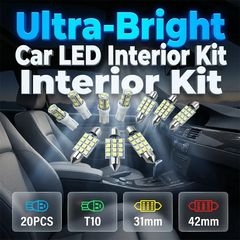 🚗✨ Kit Universal de 20 Luces LED para el Interior del Coche