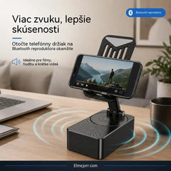 🔥 3 v 1: Bluetooth reproduktor + Nabíjačka + 360° držiak na mobil 📱🔊⚡