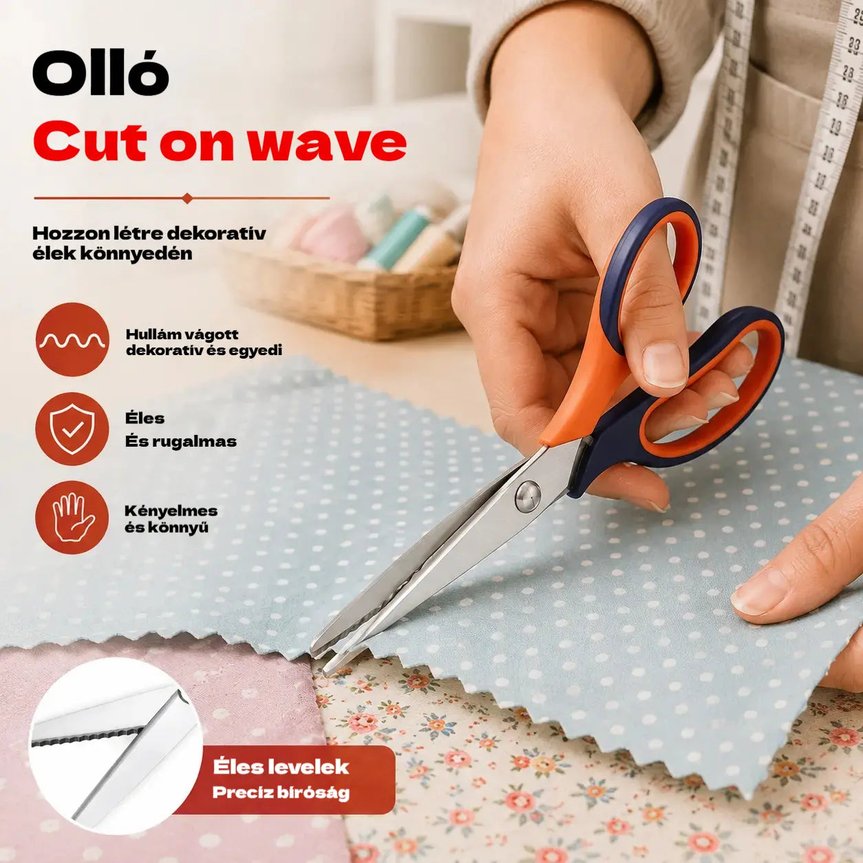 ✂️✂️ Professzionális rózsaszín olló - Éles, rózsaszín olló szövetekhez