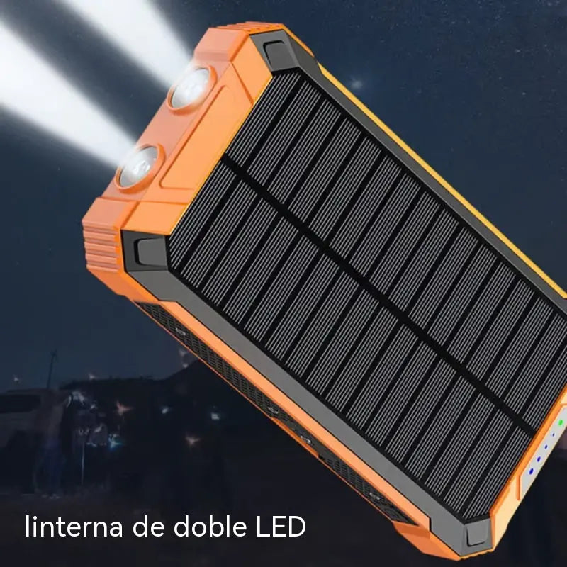 🔋【20000 mh】☀️🔦 Powerbank Solar Portátil con Linterna LED | Carga Inalámbrica y Energía Siempre Disponible 🔋