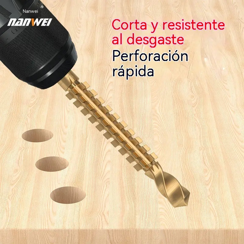 🛠️6 piezas por 27 euros ✨ Juego de brocas helicoidales: recubiertas de titanio, dentadas, aptas para múltiples materiales 🔩
