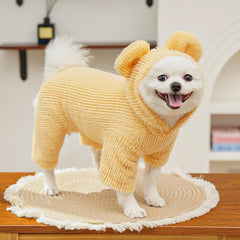 【0.5-10kg】🧸 Abrigo cálido para perros y gatos – suave, adorable y con orejitas