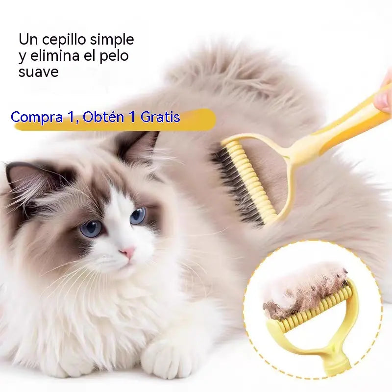 🔥Compra 1 y llévate 1 gratis🔥2 piezas 24 euros🐾 Peine Autolimpiante para Mascotas 2 en 1 | Elimina Pelo Suelto y Masajea Suavemente 🐶🐱