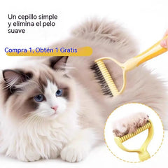 🔥Compra 1 y llévate 1 gratis🔥2 piezas 24 euros🐾 Peine Autolimpiante para Mascotas 2 en 1 | Elimina Pelo Suelto y Masajea Suavemente 🐶🐱