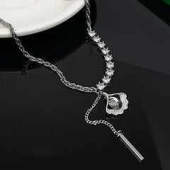 Cadena para suéter de otoño/invierno - Elegante colgante de joyería de cadena de cristal