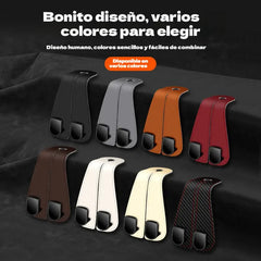 🥳50% DE DESCUENTO🔥✨【Paquete de 2】🚗🛍️Nuevos ganchos dobles para el respaldo del asiento del coche