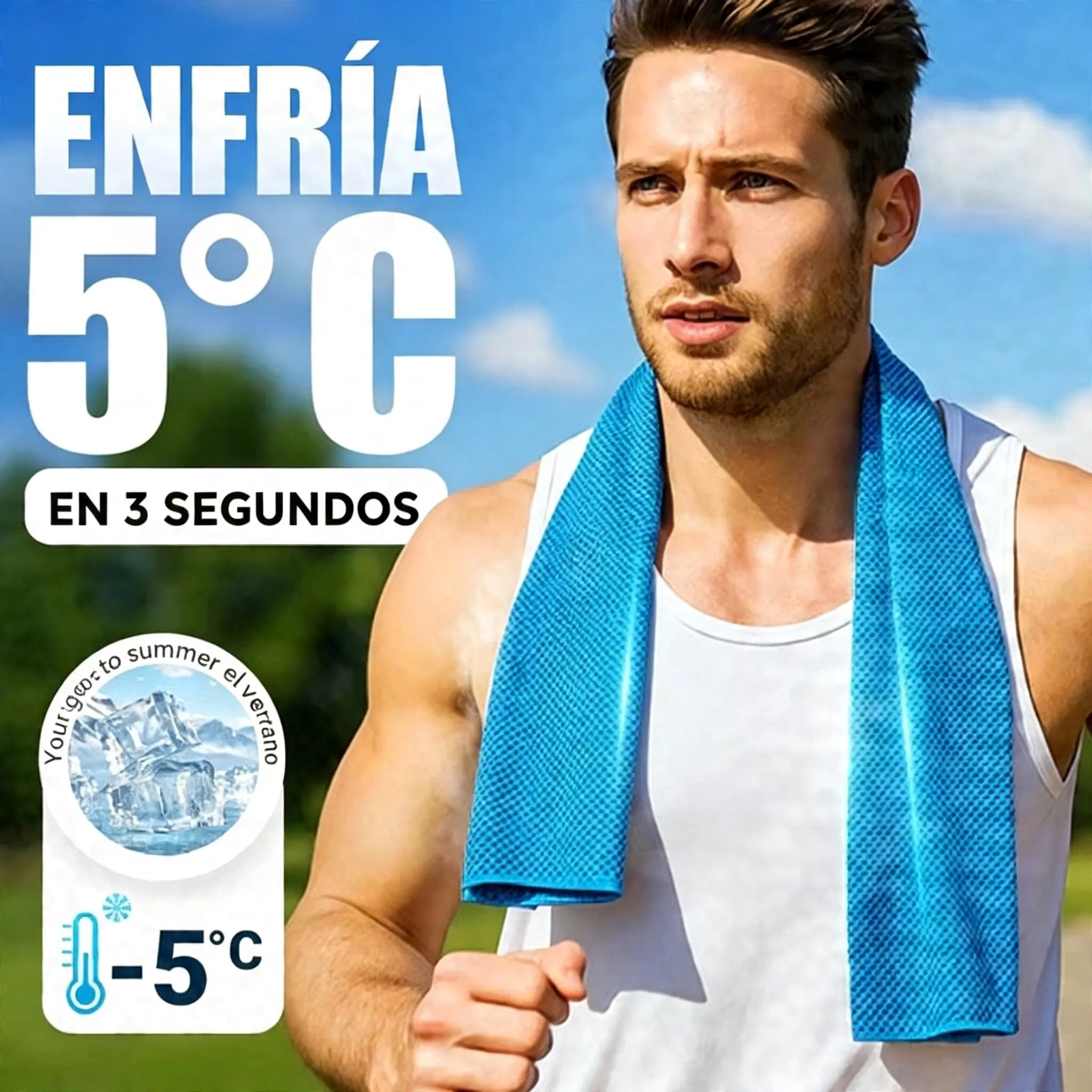 🎁 Compra 1 y llévate 1 gratis: 2 unidades por 26€ 🧊 Toalla refrescante instantánea con estuche de silicona de regalo – frío al instante, reutilizable y lista para cualquier aventura ✨