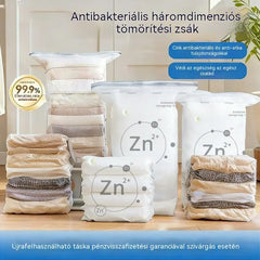 🧳【5 darabos készlet】💨 Nagy, összenyomható vákuumos tárolózsák: nincs szükség pumpára, szivárgásmentes, és ideális helytakarékosságra bőröndökben és otthon ✈️