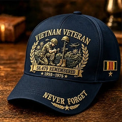 🧢🤠Gorra conmemorativa para veteranos de la guerra de Vietnam 🎁 Compra cualquier gorra y recibe una moneda conmemorativa de doble cara de regalo.