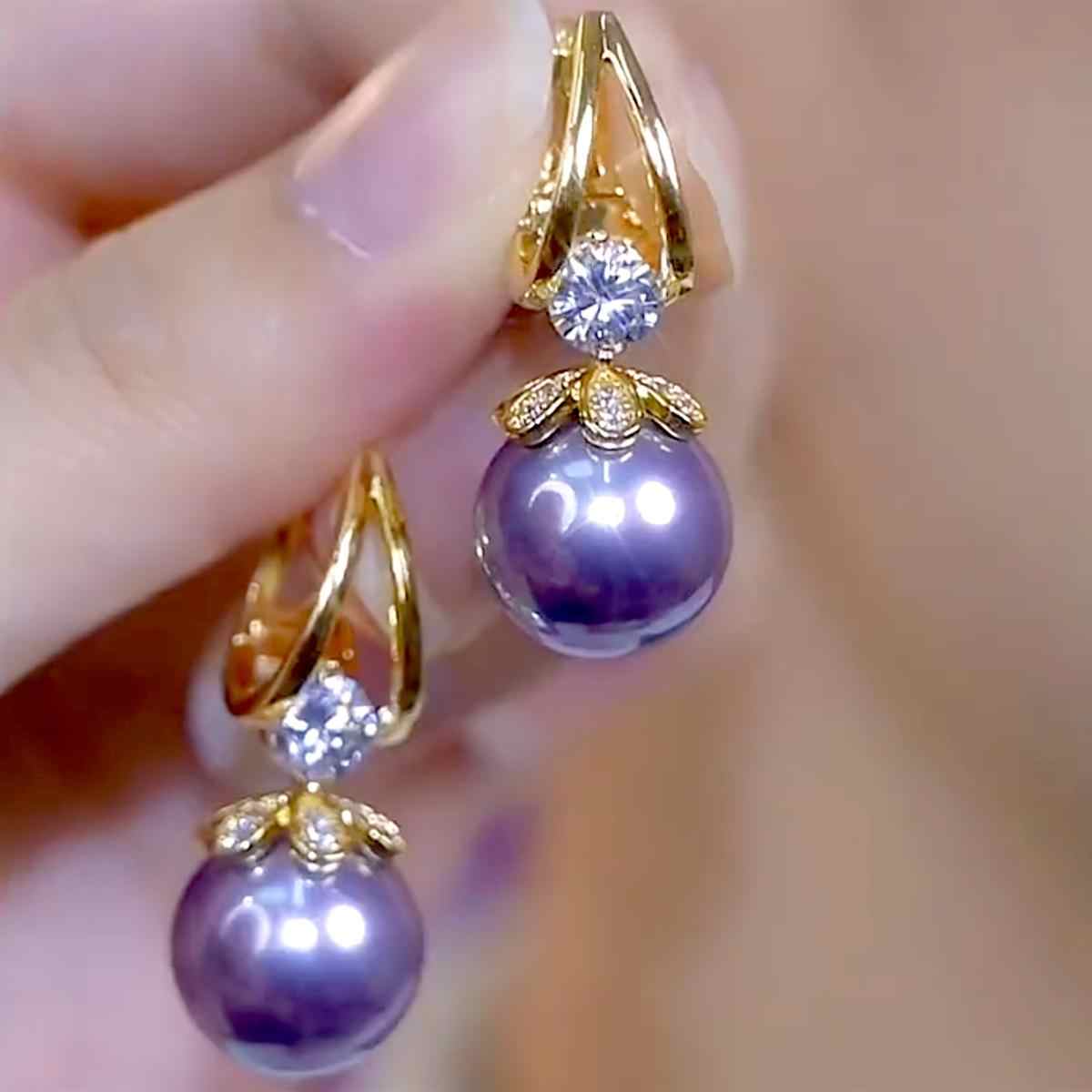 Pendientes de plata con perlas de lujo francés de nuevo estilo 2025