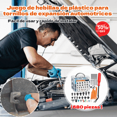 🚗🔧 Kit de 680 Piezas para Coche + Herramientas, Clips, Tornillos y Bridas de Nailon para Parachoques y Guardabarros, ¡Todo en Uno y Súper Completo!
