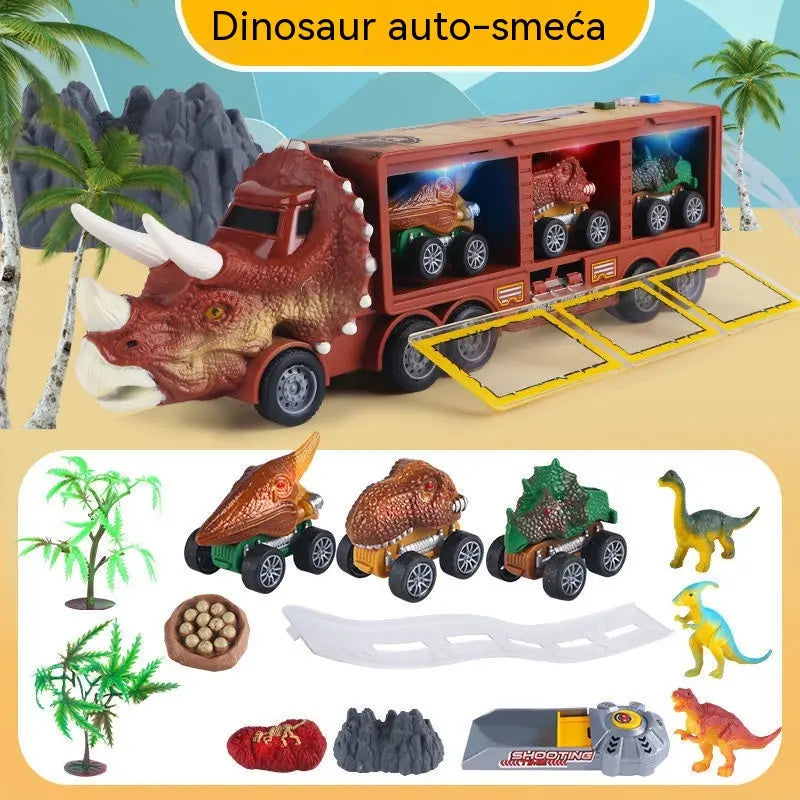 🦖🚛Interaktivni kamion za prijevoz dinosaura: sa svjetlima, zvukovima i pomičnim figurama – upustite se u zabavnu prapovijesnu pustolovinu! ✨🎮