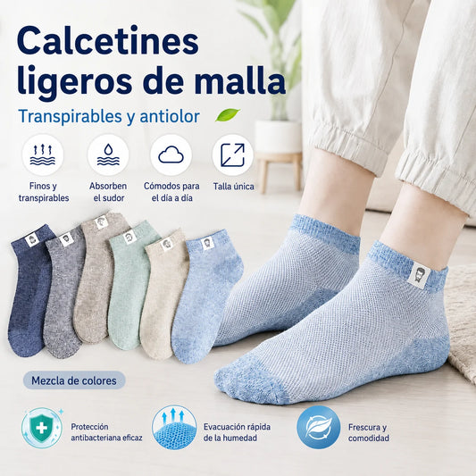 🔥Compra 5 y llévate 5 gratis⚡🧦 Calcetines transpirables antibacterianos y antiolor para hombre