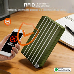 🎖️✨Tarjetero con protección RFID antirrobo, tarjetero metálico, elegante y ligero.