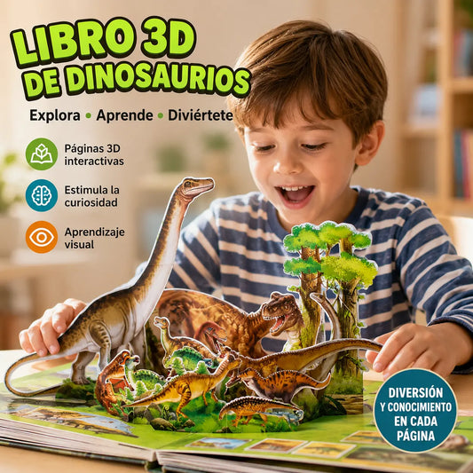 Libro de dinosaurios 3D🦖Explora el asombroso mundo de los dinosaurios