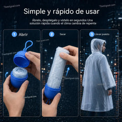 🌧️ Chubasquero Mini de Emergencia｜¡Llévalo Siempre Contigo! ☔2 bolas de lluvia+ 10 impermeables de repuesto✨