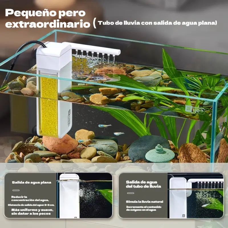 🐠 ¡Último día de oferta especial! 💧 Mini filtro multifuncional ideal para acuarios pequeños.