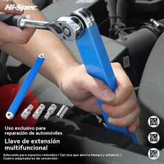 【Juego de 5 piezas】 Llave extensible multifunción ajustable — doble cara, ahorra esfuerzo y llega a espacios difíciles