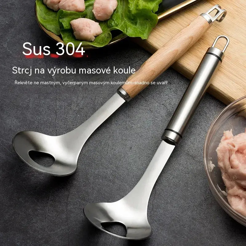 🍖 【2 kusy】Forma na masové kuličky z nerezové oceli 304 – Ideální na výrobu masových a rybích kuliček, perfektní pro domácí vaření 🥄