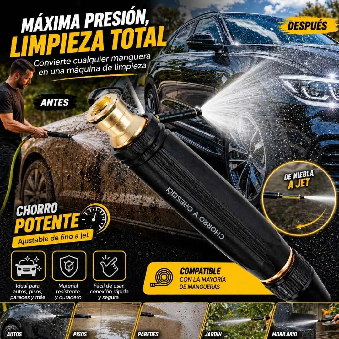💦 Pistola de Agua a Presión Potente para Coche y Jardín | Limpieza Fácil y Rápida 🚗🌿