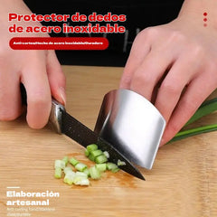 🔥【Paquete de 6 piezas】👨‍🍳🔪Protectores de dedos de acero inoxidable para cortar verduras