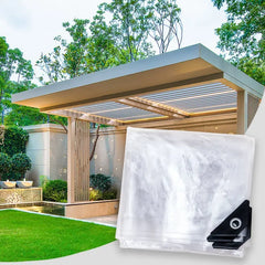 🔥 Lona Transparente Reforzada 14 Mil, Impermeable y Cortavientos para Exterior 🏡🌧️