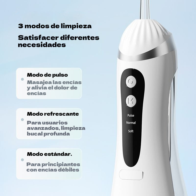 ✨🦷 Irrigador bucal portátil | Elimina la placa y los restos de comida que el cepillo de dientes no puede alcanzar, limpiando profundamente las encías💞