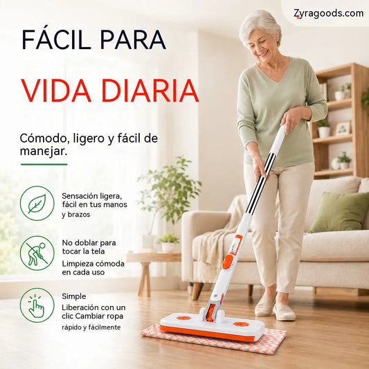 🔥 Mopa Plana Multifuncional con Clip y Giro 360° 🧹✨