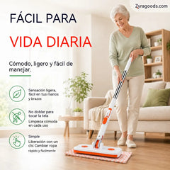 🔥 Mopa Plana Multifuncional con Clip y Giro 360° 🧹✨