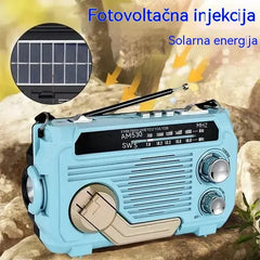 🔦 Radio de emergencia portátil con carga manual y luz LED