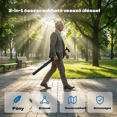 ✨2 az 1-ben összecsukható sétabot székkel, a mankók leesésgátlóak, összecsukhatóak és hordozhatóak✅