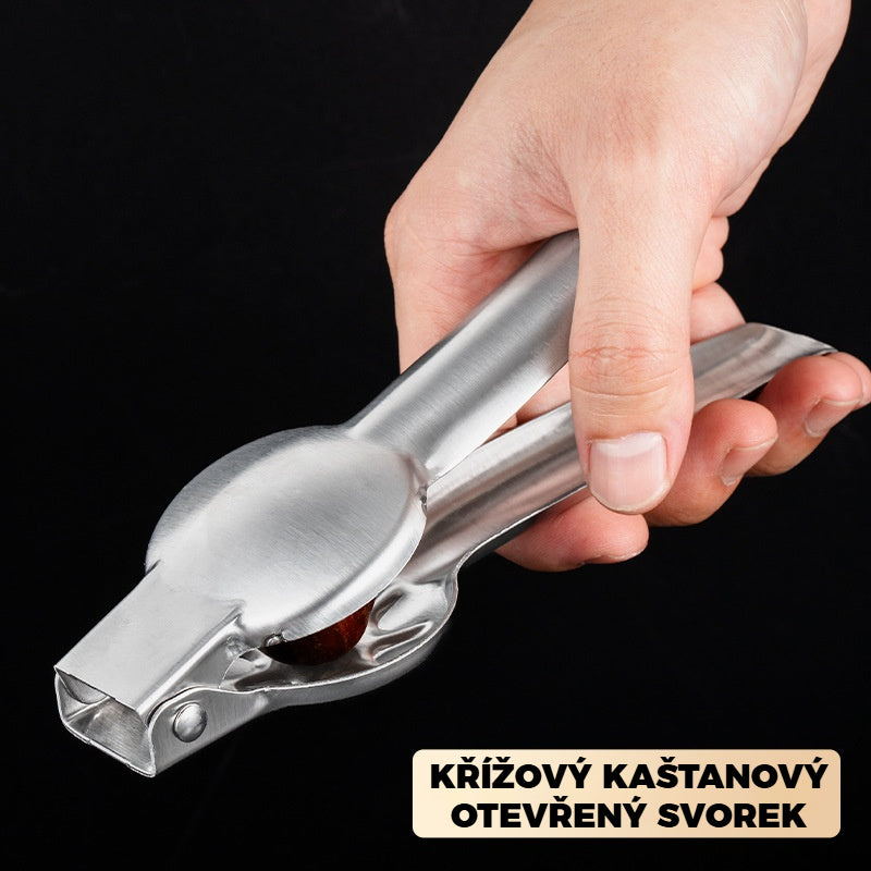 Kuchyňský kráječ na kaštany, snadno se otevírá jedním stisknutím, bez poranění rukou 4155318